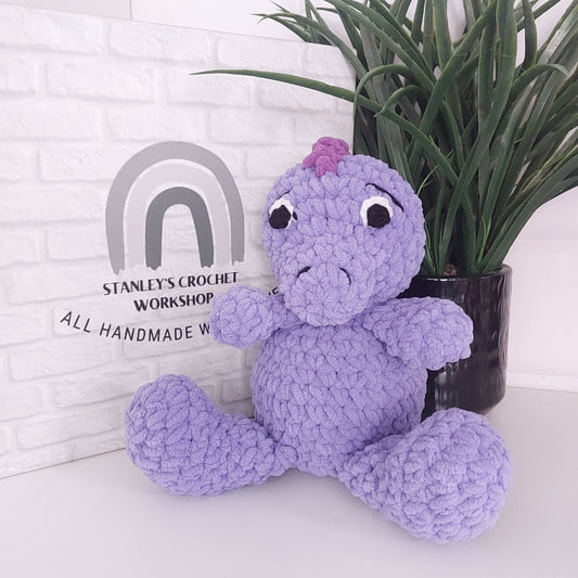 Crocheted Purple Dinosaur