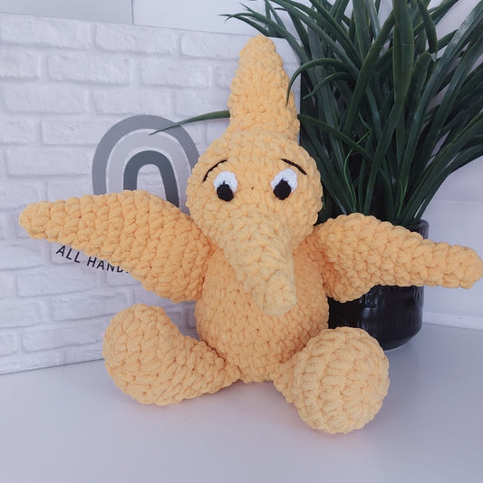 Crocheted Yellow Dinosaur